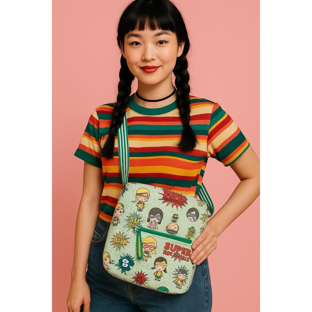 Harajuka Lovers Comic Pop Art Shoulder Bag Crossbody Gwen Stefani Retro Superhe